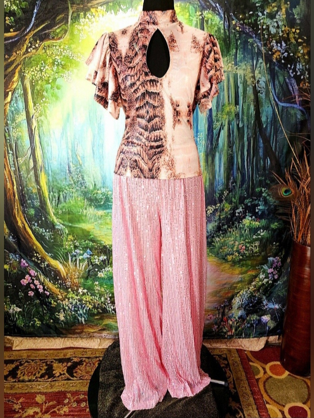 🪩🩷 Fashion Nova Festival OUTFIT Sequin Fairycore Naturecore GLAM Pink M/L